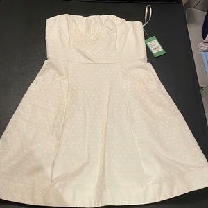 NWT Lilly Pulitzer strapless white dress. Perfect for the bride to be!